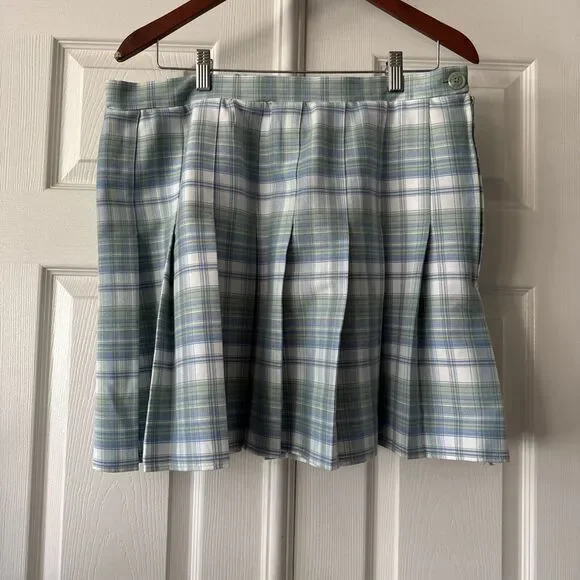 Rewind Skirts Tartan Plaid Womens Mini Skirt Xl Pleated